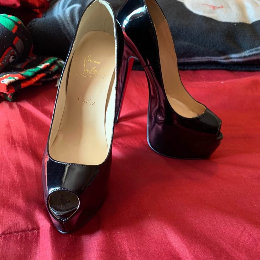 Elegant Black Peep-Toe Heels